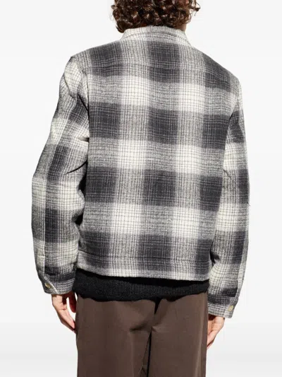 Allsaints Matheson Check Organic Cotton Jacket In Black