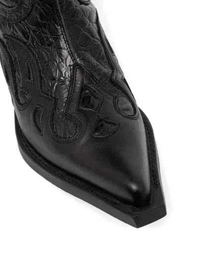 New Rock M-7928-s1 Western Cowboy Boots Leather In Black