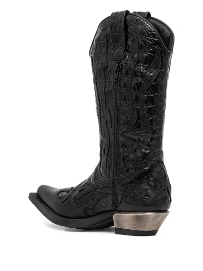 New Rock M-7928-s1 Western Cowboy Boots Leather In Black
