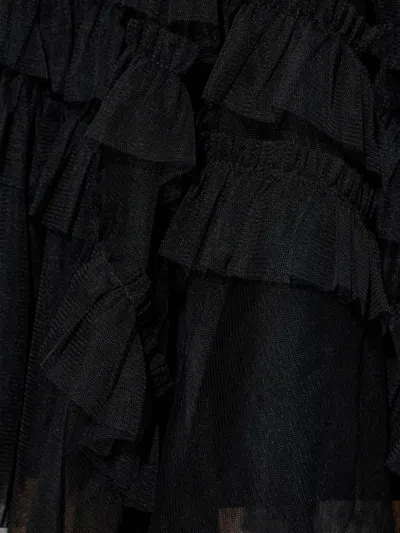 Allsaints Womens Jayde Branded-waist Tulle Woven Mini Skirt Black