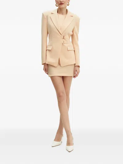 Patrizia Pepe Buckle Blazer In Neutral