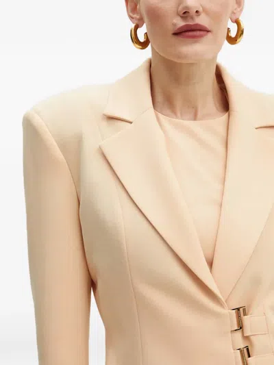 Patrizia Pepe Buckle Blazer In Neutral
