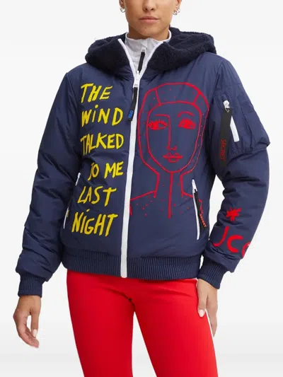 Rossignol X Jcc Yeti Hooded Graphic Ski Jacket In Blue