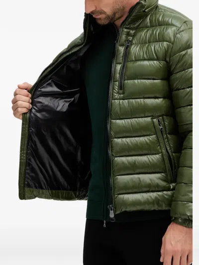 Save The Duck Quilted Green Light Jacket With Double-slider Zip Hood In Green