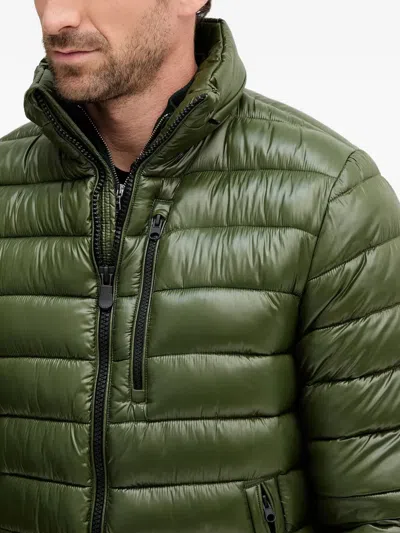 Save The Duck Quilted Green Light Jacket With Double-slider Zip Hood In Green