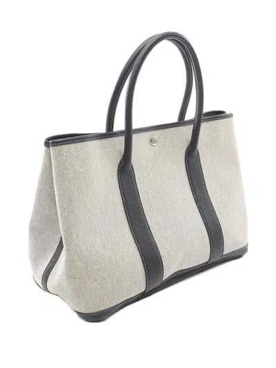Pre-owned Hermes 2010-2025 Toile And Negonda Garden Party 36 Tote Bag In Brown
