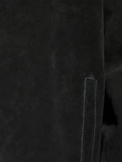 Allsaints Mens Rhone Collared Suede Jacket Black