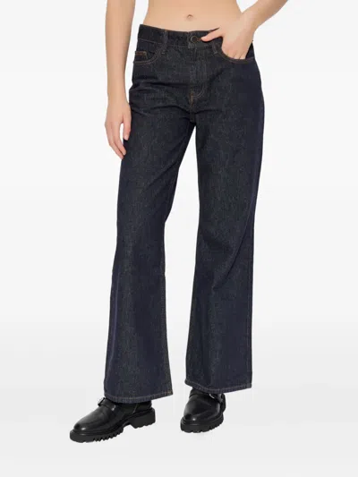 Allsaints Womens Raw Indigo Blu Ember Flared-leg Denim Jeans In Blue