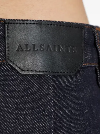 Allsaints Womens Raw Indigo Blu Ember Flared-leg Denim Jeans In Blue