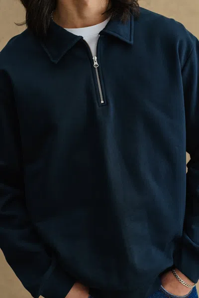 A Days March Drew Half-zip Sweatshirt In Blue