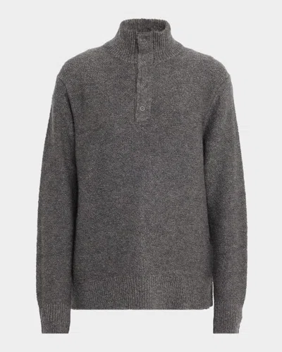 Paige Kotoni Merino Snap-collar Sweater In Gray