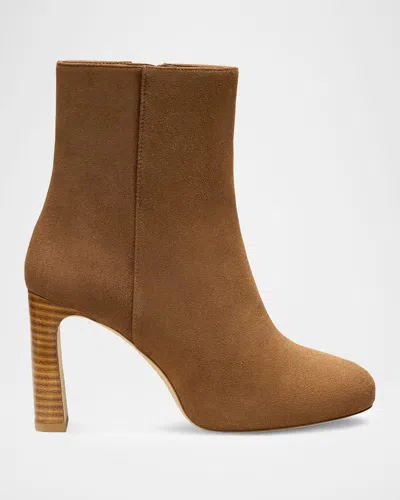 Stuart Weitzman 90mm Babette Suede Platform Booties In Brown