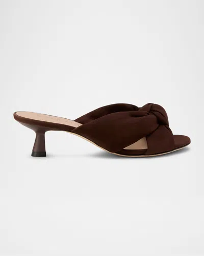 Stuart Weitzman 50mm Soplaya Suede Mule Sandals In Brown