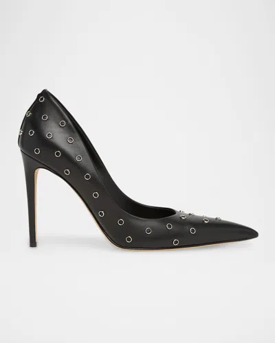 Alexander Mcqueen 105mm Studded Leather Pumps In Black