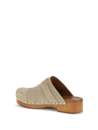 Chloé Beige Calf Leather Bos Taurus Clogs In Neutral