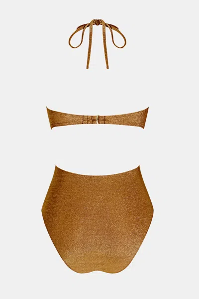 Cupshe Bahamas State Of Mind Cocoa Gleam Monokini Swimsuit In Brown