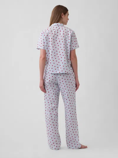 Gap Factory Print Poplin Pj Pants In Blue