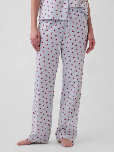 Gap Factory Print Poplin Pj Pants In Blue