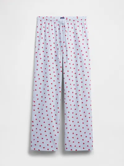 Gap Factory Print Poplin Pj Pants In Blue
