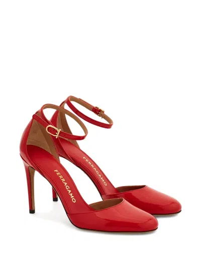 Ferragamo Maily Patent Leather Pumps In Red