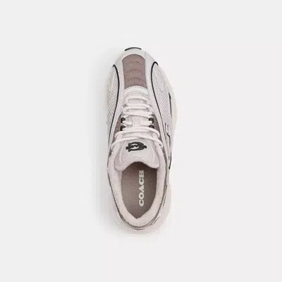 Coach New York Two Tone Mesh And Leather Bolt Sneakers In Multi