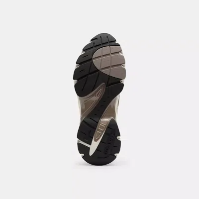 Coach New York Two Tone Mesh And Leather Bolt Sneakers In Multi