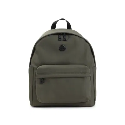 Moncler Pierrick Backpack Adjustable Straps Top Handle In Green