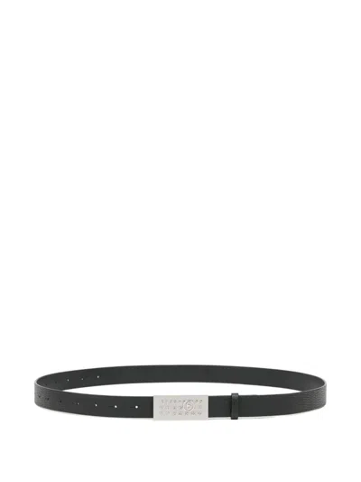Mm6 Maison Margiela Numeric Belt Adjustable Texture Engraved Detail In Black