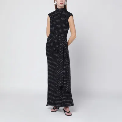 Rotate Birger Christensen Rotate Birgerchristensen Long Polkadot Dress In Black