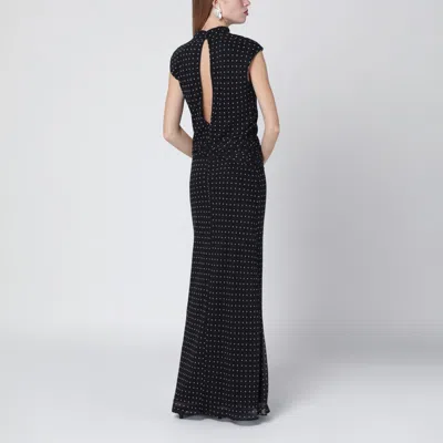 Rotate Birger Christensen Rotate Birgerchristensen Long Polkadot Dress In Black