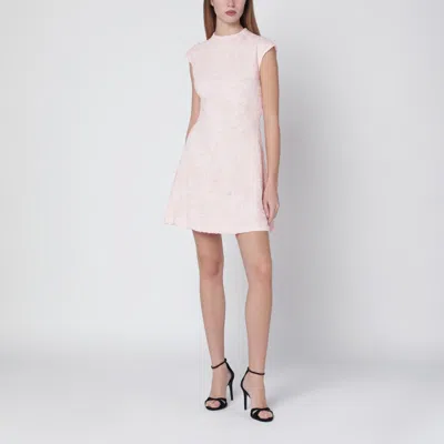 Rotate Birger Christensen Short Pink Mesh Dress In White