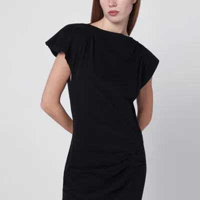 Isabel Marant Cotton Nadela Dress Cap Sleeves Midi Length In Black