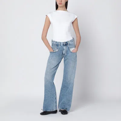 Maison Margiela Blue Jeans With Contrast Pockets In Blue