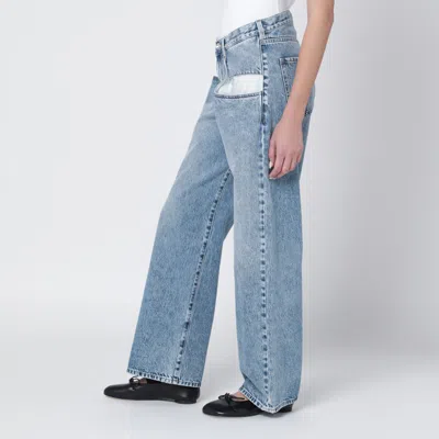 Maison Margiela Blue Jeans With Contrast Pockets In Blue