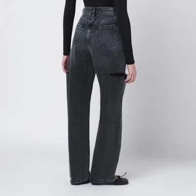 Maison Margiela Black Five-pocket Style Jeans With Rips In Cotton Denim Woman