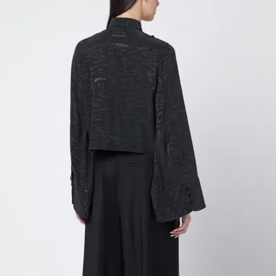 Mm6 Maison Margiela Shirt With All-over Logo Graphic In Black