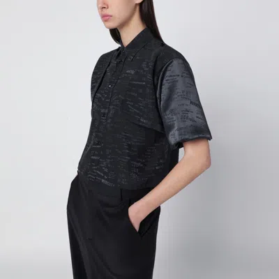 Mm6 Maison Margiela Shirt With All-over Logo Graphic In Black