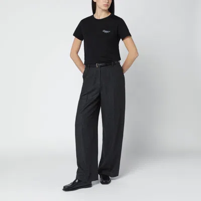 Givenchy Black Crew Neck T-shirt With Logo On Front And Back In Cotton Woman In Black