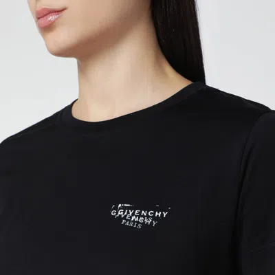 Givenchy Black Crew Neck T-shirt With Logo On Front And Back In Cotton Woman In Black
