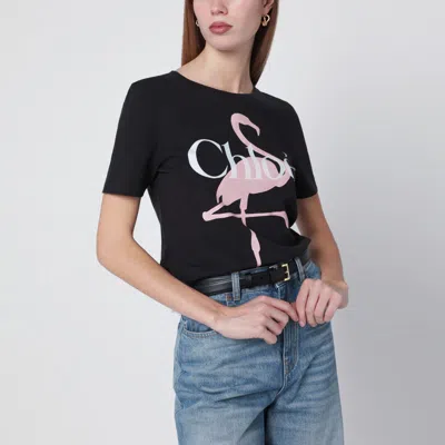 Chloé Baby Fit T-shirt With Logo In Cotton Jersey In Multi