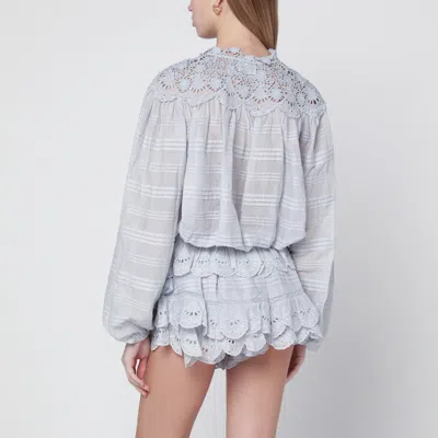Isabel Marant Étoile Isabel Marant Etoile Polly Cotton Blouse With Floral Lace In Blue