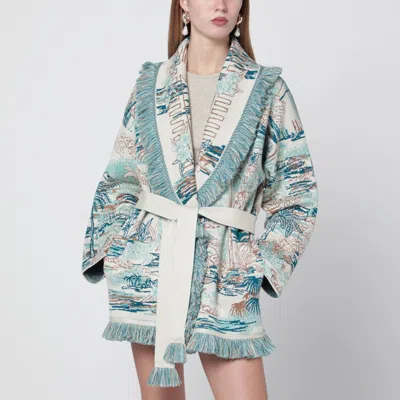 Alanui Lost Horizon Knit Cardigan Belted Design In Green