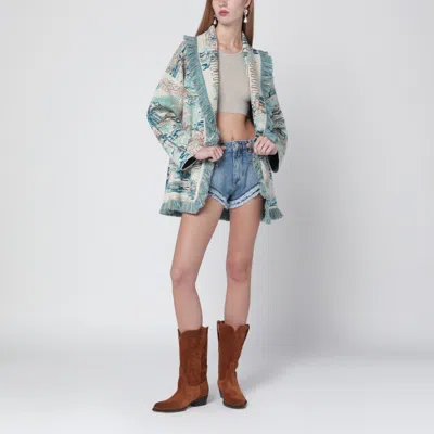 Alanui Lost Horizon Knit Cardigan Belted Design In Green