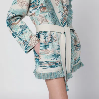 Alanui Lost Horizon Knit Cardigan Belted Design In Green