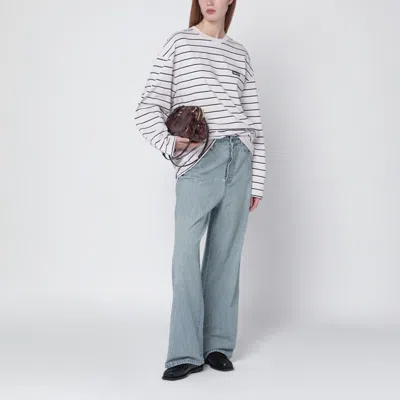 Rotate Birger Christensen Striped Oversized Cotton Jersey T-shirt In Pink