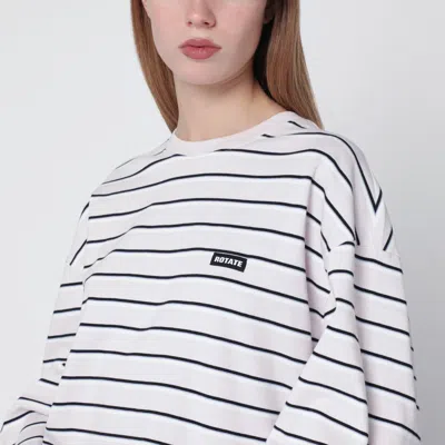 Rotate Birger Christensen Striped Oversized Cotton Jersey T-shirt In Pink