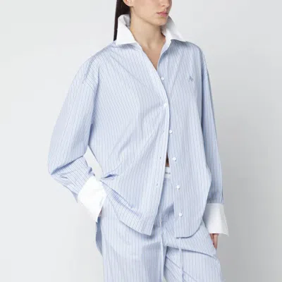 Attico Light Blue/white Striped Shirt In Blue