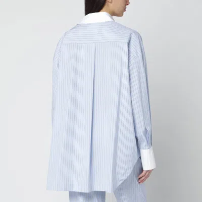 Attico Light Blue/white Striped Shirt In Blue