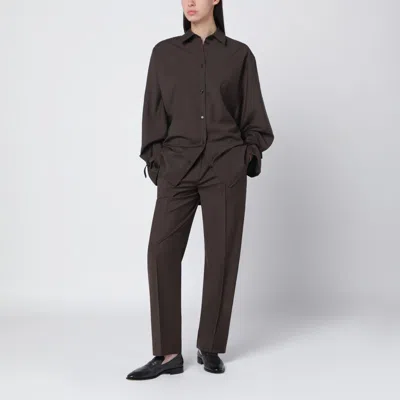 Totême Brown Wool Shirt In Brown