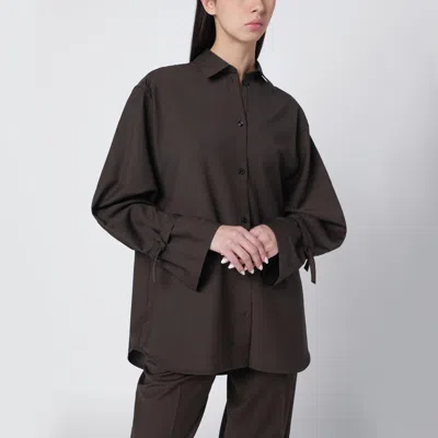 Totême Brown Wool Shirt In Brown